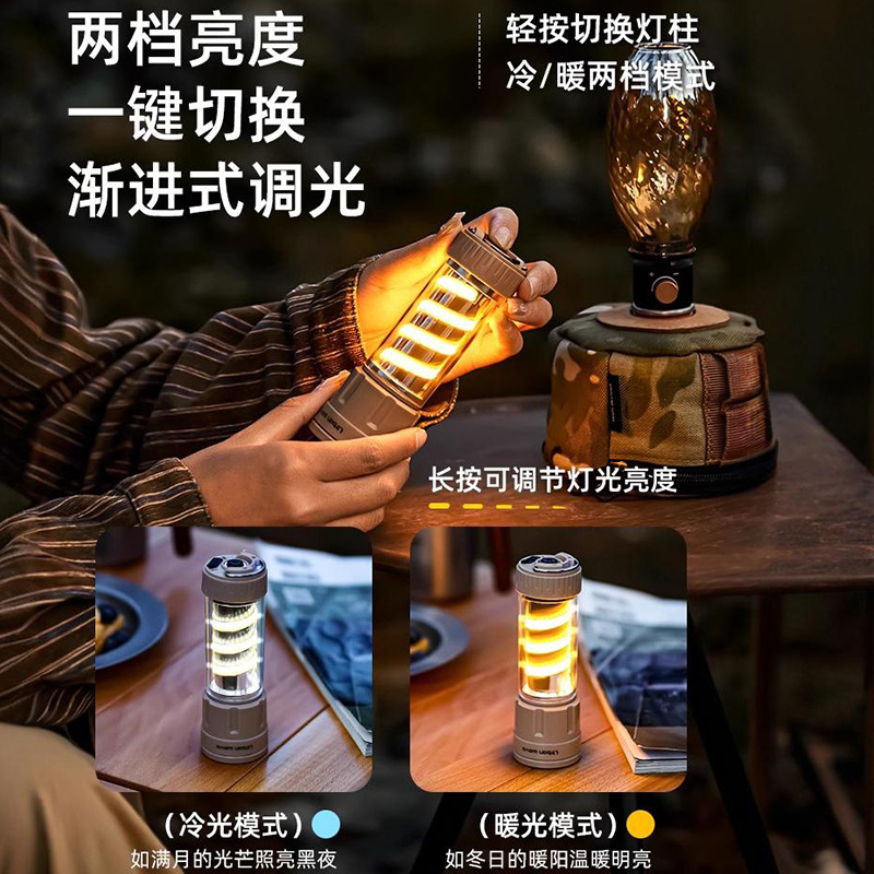 Nuevas luces de campamento transfronterizas Linterna de iluminación exterior para puestos Lámpara de tienda portátil Carga multifuncional Lámpara de ambiente de campamento