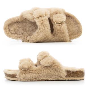 I 51450 Women's fuzzy plush slides Ůʿë�q��Ь�羳���u