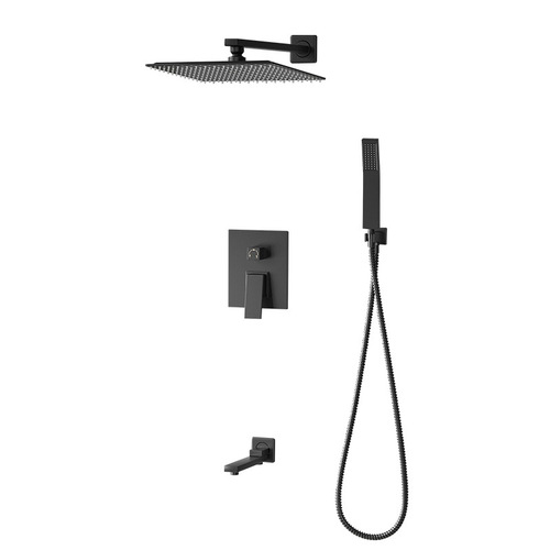 Life Praise Bathroom Hidden Shower Head Full Set Black Hotel Embedded Shower Set Engineering Shower Head Wholesale