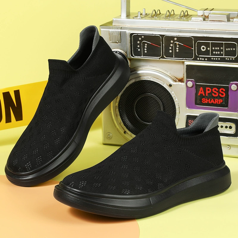 Четыре сезона мужская обувь спортивная повседневная летающая обувь легкая беговая обувь носки повседневная минималистская обувь