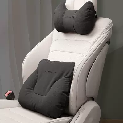 Interior Decoration Accessories | Headrest - lynk-co-car-logo-yacht-velvet-premium-black-headrest-lumbar-support-standard