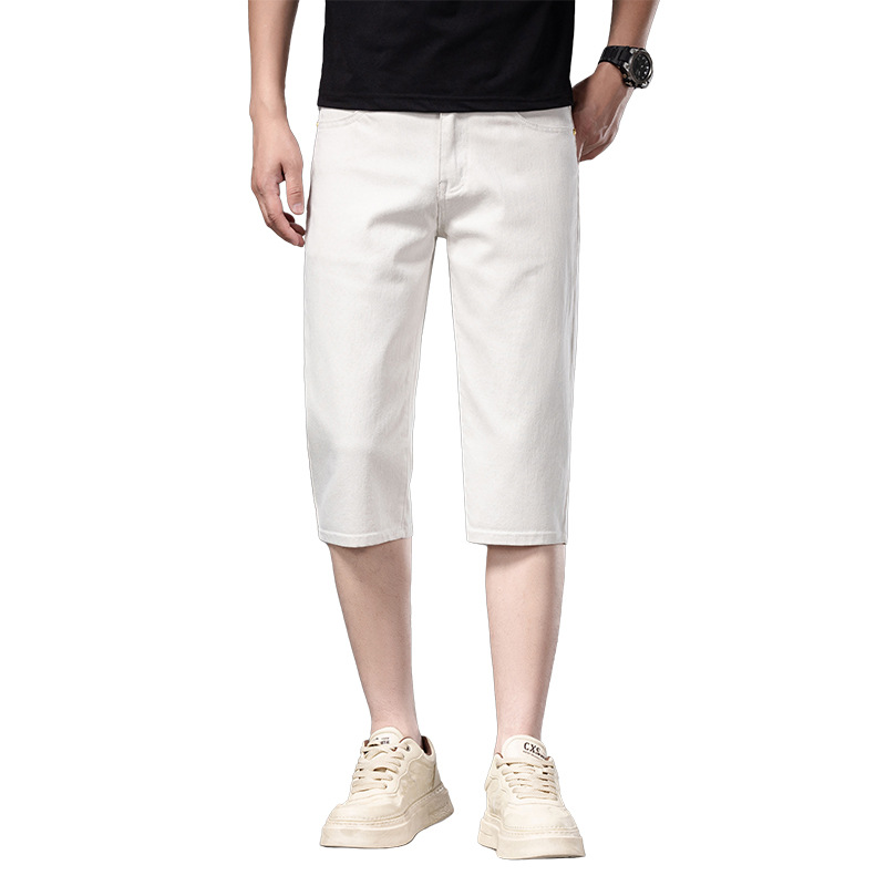 Fengshe Men's Wear/2025 Summer Thin Tencel Casual Pants Capri Pants Small Straight 7-point Pants Breathable
