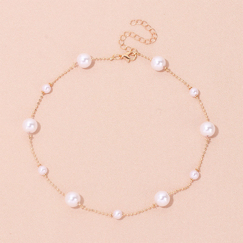 Alloy Material Elegant Geometric Alloy Plating Artificial Pearl Necklace