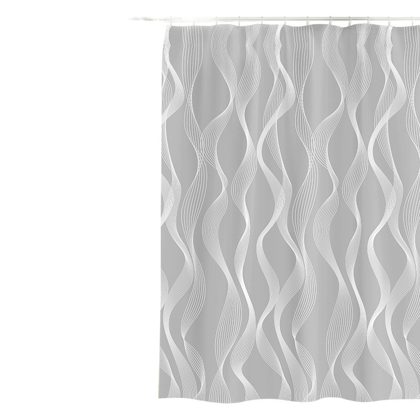 Thickened Polyester Cloth Waterproof Shower Curtain Hotel Bathroom Water Barrier Curtain Winter Household Shower Curtain Machine Washable