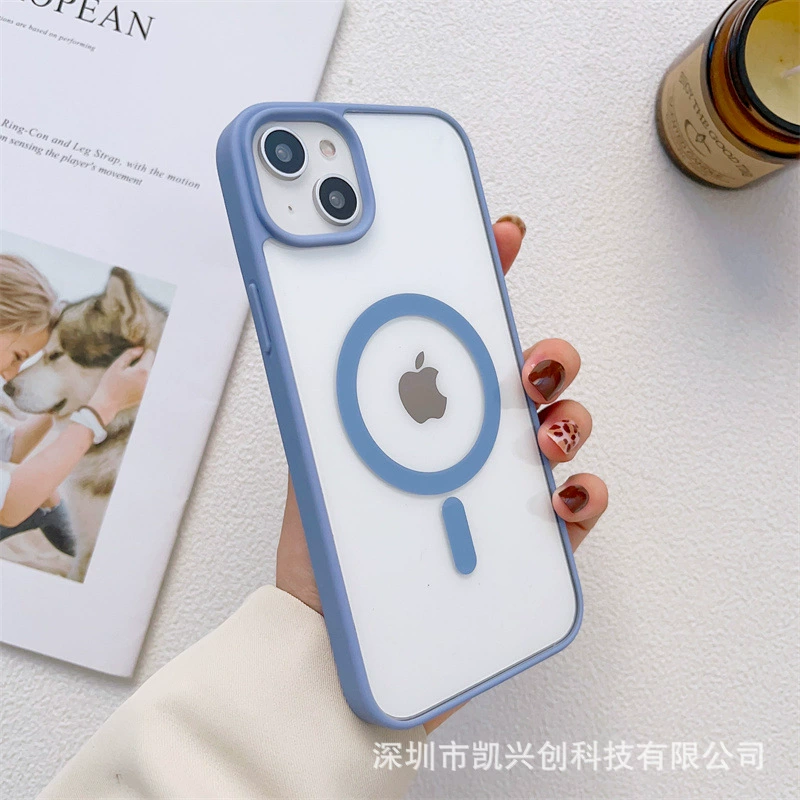 Phone case Apple iPhone 16/15 series — silicone matte with acrylic trim, fall protection