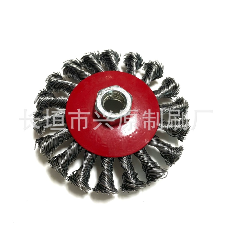 扭丝钢丝轮 扭红盘型钢丝轮 扭丝盘型钢丝轮带螺丝 抛光打磨神器|undefined