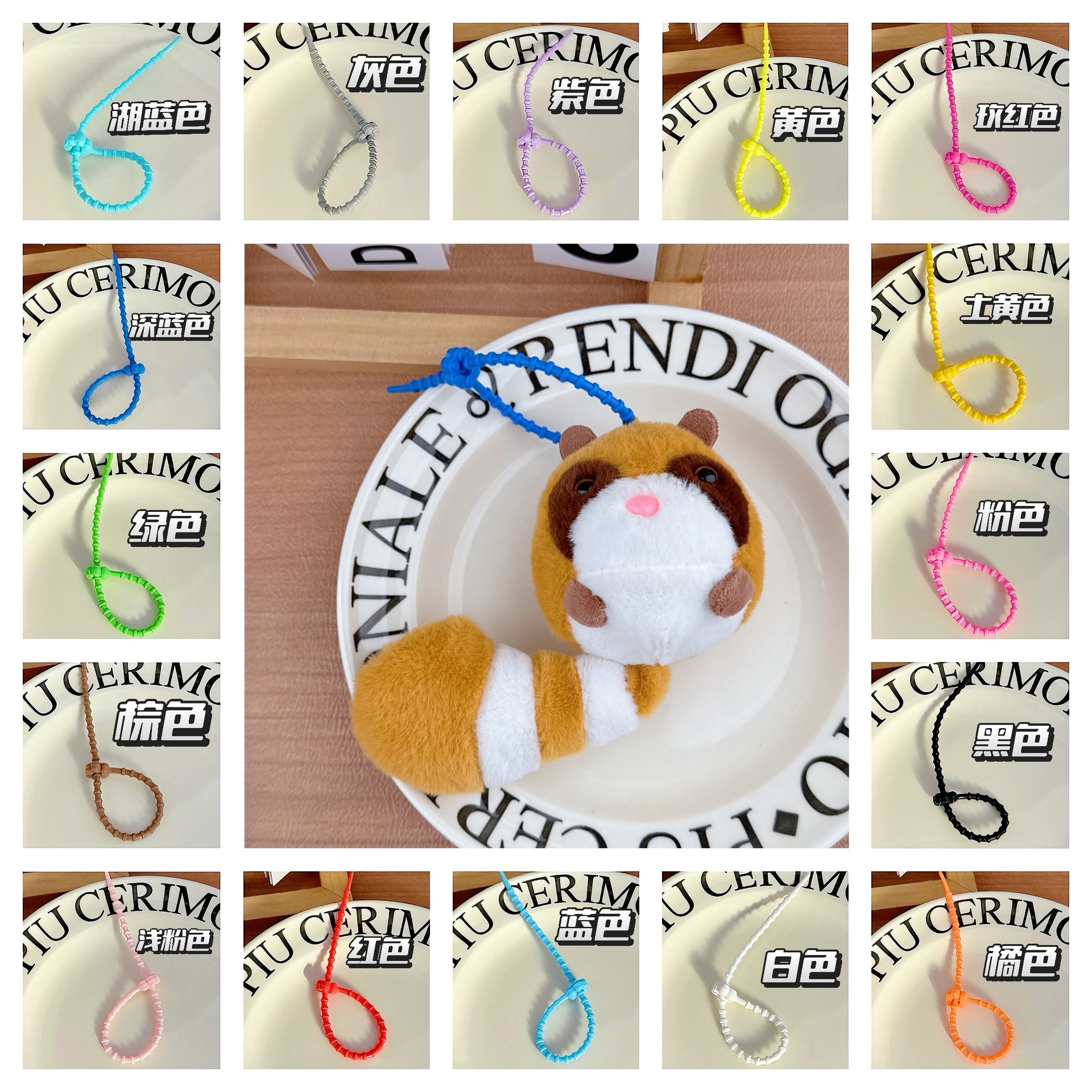 Juguete de peluche transfronterizo Qiwei bolsa de oso llavero colgante de mapache hombres y mujeres pareja llavero muñeca