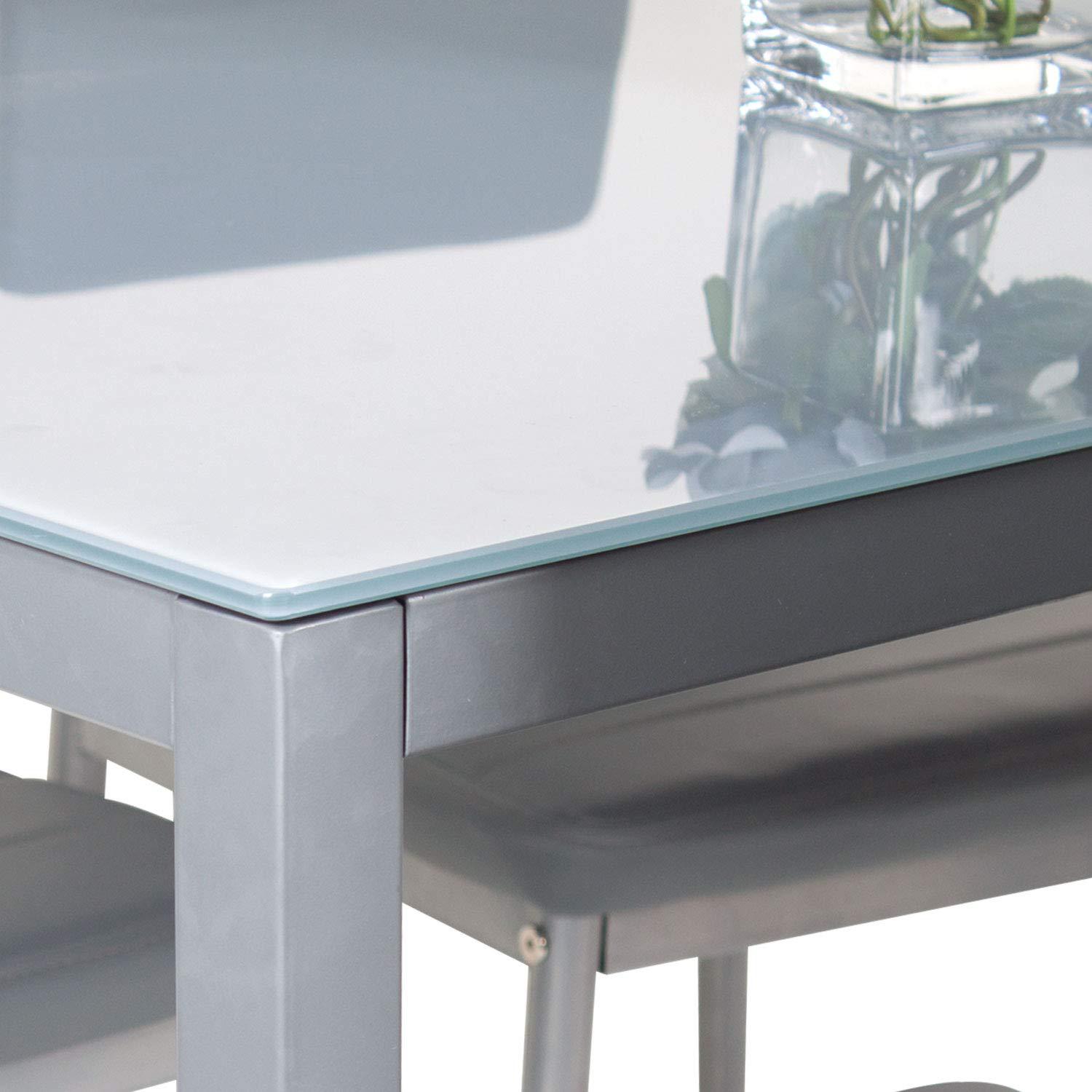 Mesa de comedor de comercio exterior moderna mesa de comedor simple sala de estar 4 personas 6 personas mesa de comedor de vidrio temperado rectangular