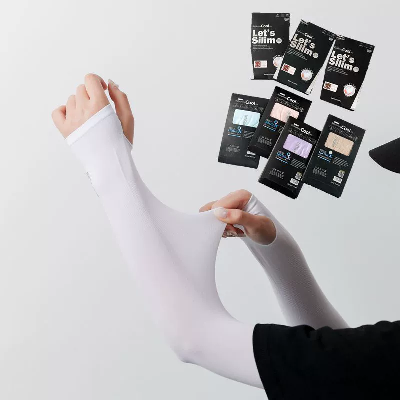 Ледяной рукав летом на открытом воздухе сплошной цвет корейский ледяной рукав для мужчин и женщин солнцезащитный крем ледяной шелк рукава для езды на анти-УФ-штучной упаковке оптом