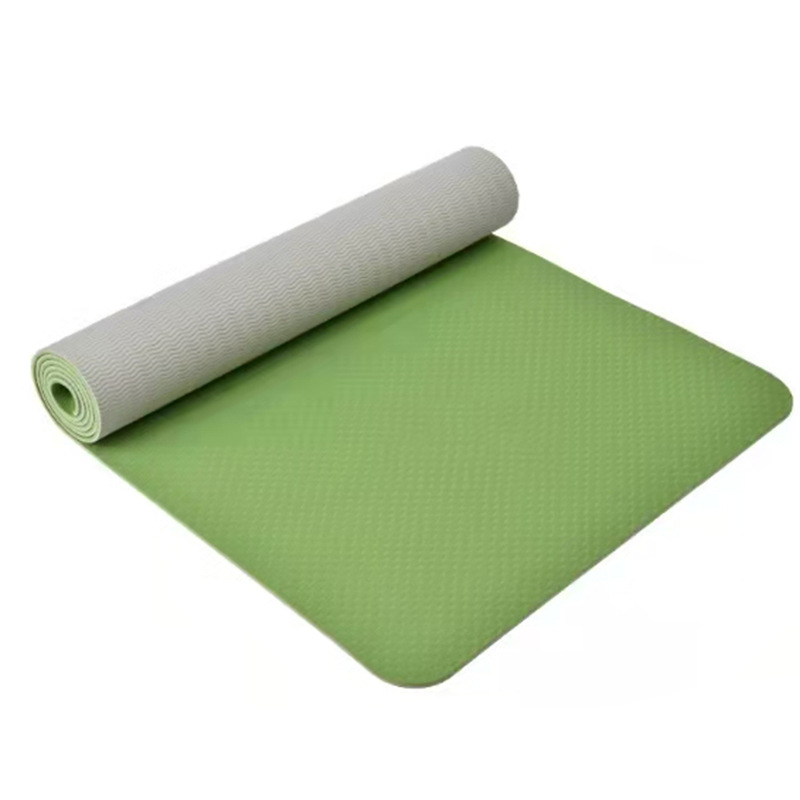 Estera de yoga TPE estera antideslizante para el hogar de fitness transfronterizo estera de yoga para adultos de 6mm de dos colores estera de baile
