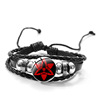 Red bracelet, leather woven jewelry, suitable for import, with gem
