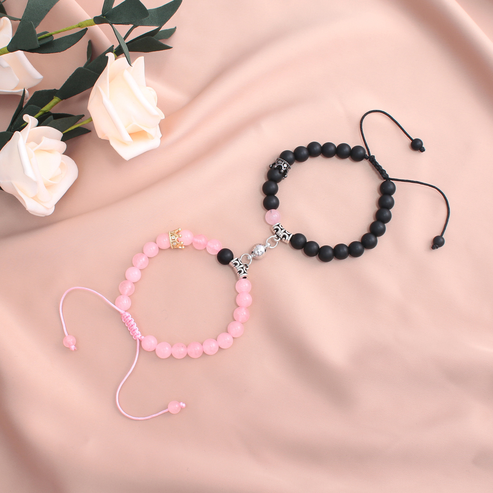 37g Weight Copper Magnet Pendant Material Bracelets Classification Elegant Simple Style Crown Glass Wholesale String Bracelets