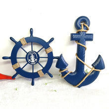 地中海风格舵手方向盘创意壁饰挂饰木质船舵餐厅客厅家居墙面装饰