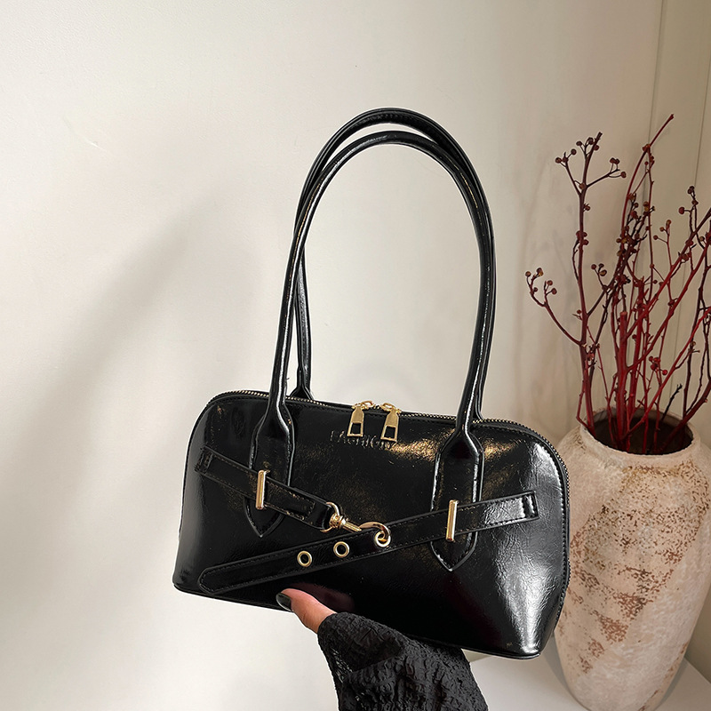 Bolso retro, bolso de cercanías para mujer, otoño 2024, nueva moda, bolso de axila de nicho coreano, bolso de bolos de gran capacidad