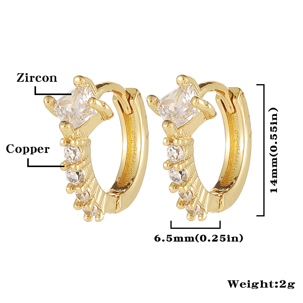 Fashion Water Droplets Copper Hoop Earrings Inlay Zircon Copper Earrings display picture 37