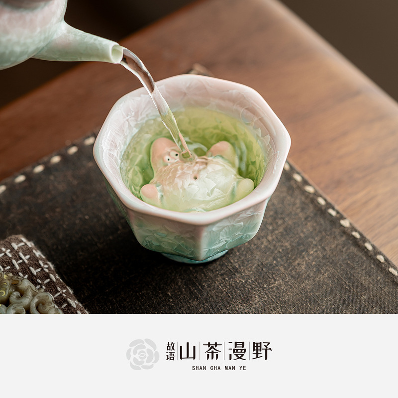 窑变结晶釉小清新可爱派大星陶瓷茶宠高颜值茶道配件桌面小摆件|undefined