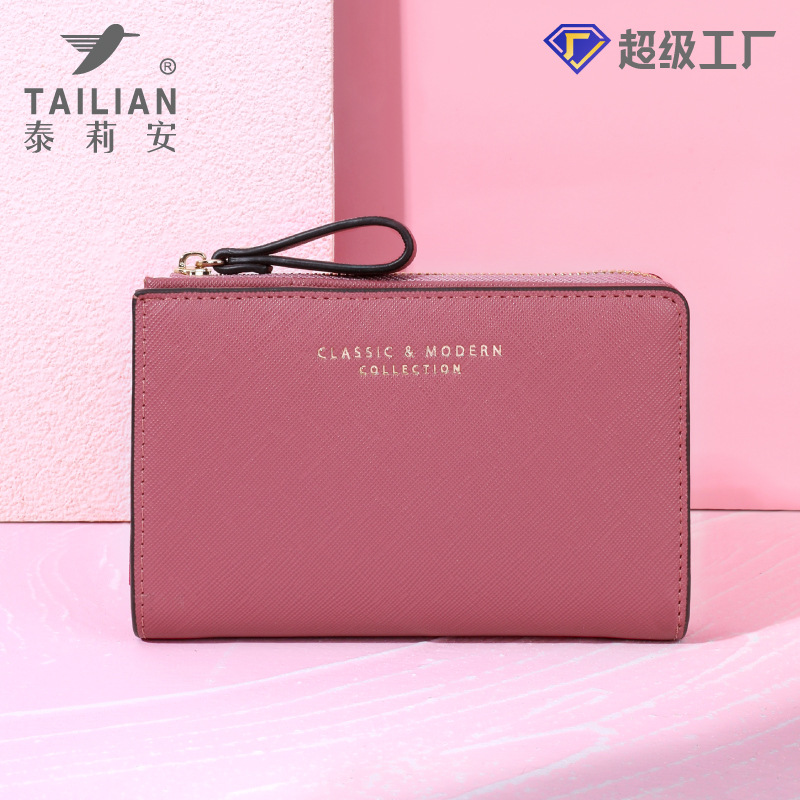 2023 tylian Nueva Cruz patrón pu billetera de las mujeres de gran capacidad transfronteriza billetera corta ins fábrica al por mayor