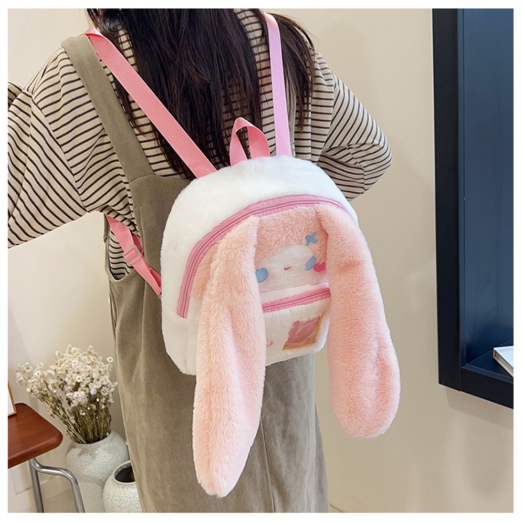 717g Weight Zipper Closure Type Double Shoulder Straps Strap Type Functional Backpack Bags Type Casual, Holiday Occasion Plush Material Women's Backpack Backpack Animal, Cartoon Pattern Spring, Autumn&Winter Season Women's Gender Cute Style Square Shape Animal Cartoon Casual Holiday Women's Backpack Functional Backpack 25