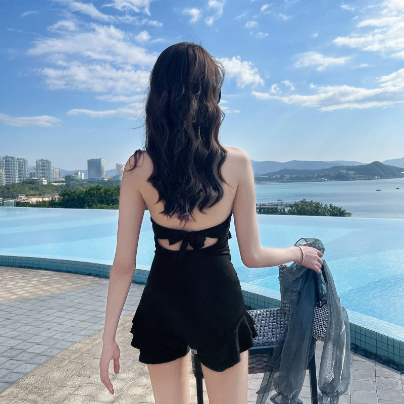 Traje de baño de una pieza falda sexy push-up de mujer blusa de manga larga de una pieza traje de baño de moda adelgazante delgado traje de baño de vacaciones
