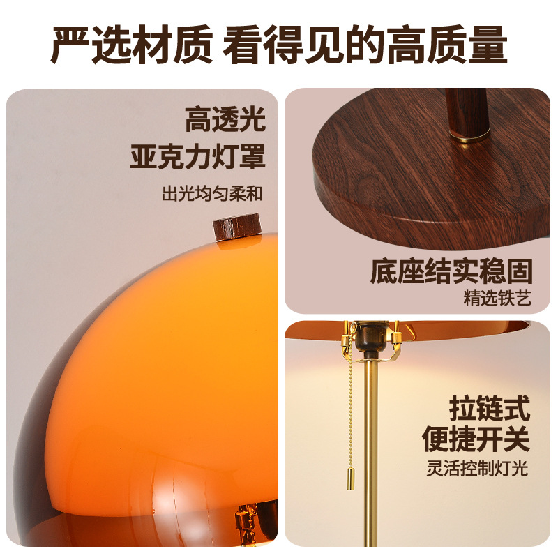 Luz de piso de estilo medieval retro americana sala de estar al lado del sofá luz de atmósfera dormitorio cabezal de cama Zhongshan iluminación de decoración doméstica L138 image 4