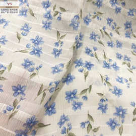 厂家直销 新款花卉面料新中式雪纺印花布料连衣裙春夏服装