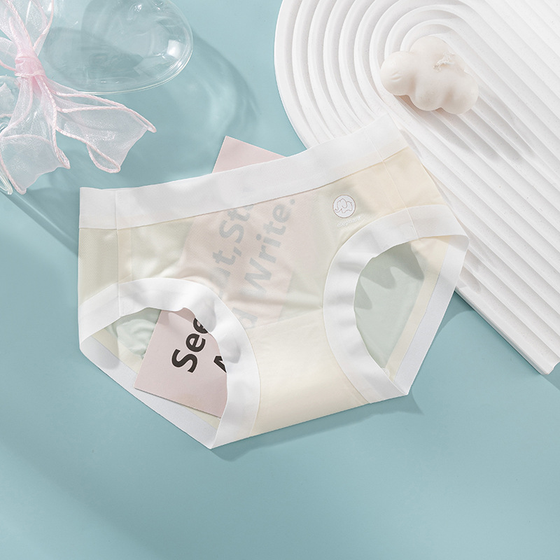 Calzoncillos para niñas, estudiantes de secundaria, calzoncillos de seda de hielo antibacterianos para niños, calzoncillos transpirables y sin costuras, estilo fino de verano