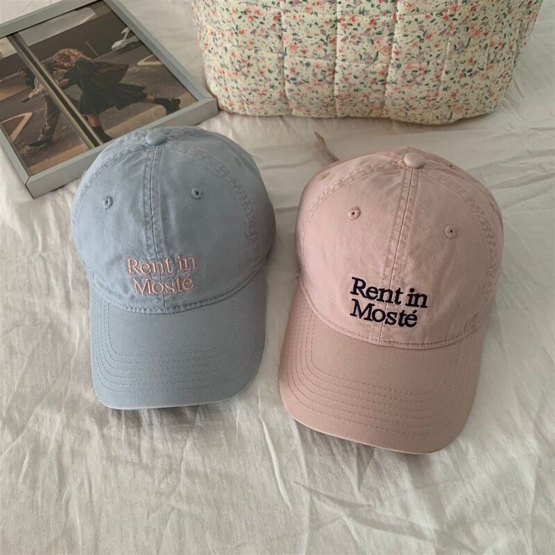 Morandi Color Series Chen Nainai Korean-Style Washed Soft-Top Baseball Cap for Women, High-End Versatile Cap That Makes the Face Look Smaller