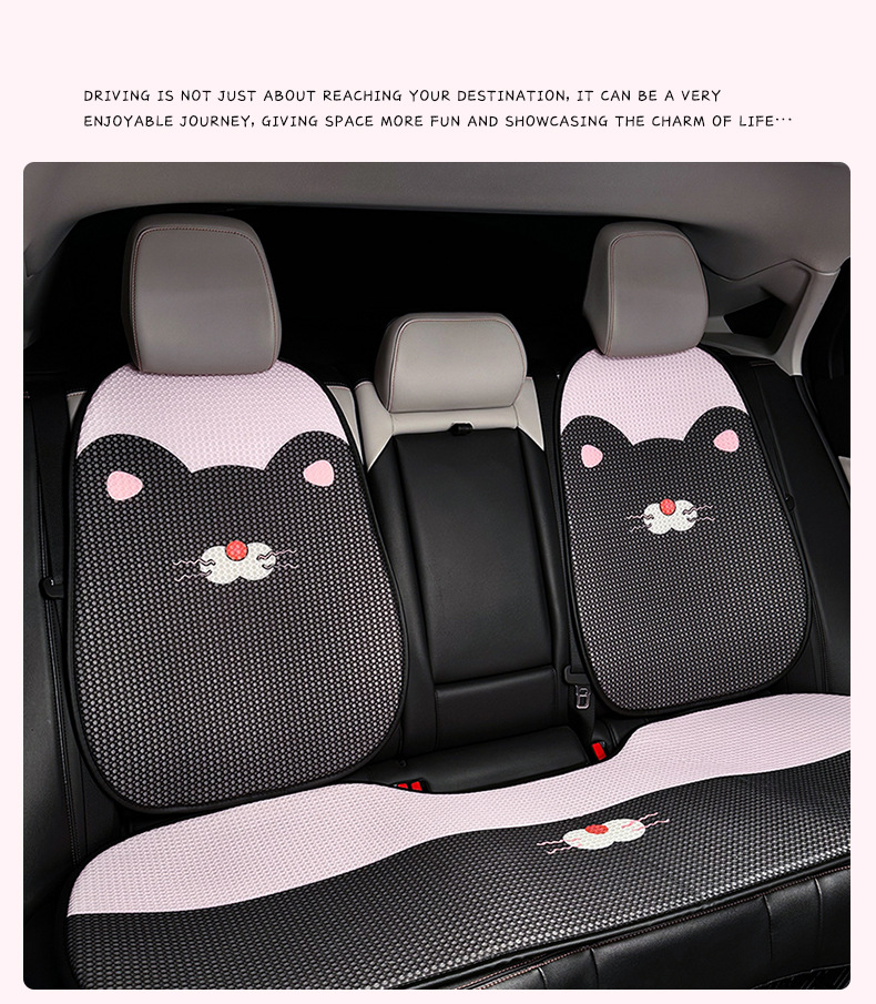 Cartoon Plush Cat Car Lumbar Support, Soft and Comfortable Car Lumbar Cushion, Long-Term Sitting and Not Tired, Car Neck Pillow Pillow