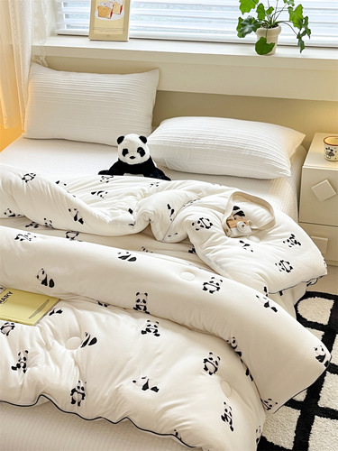 Baby-grade milk knitted winter quilt, small fresh and soft soybean quilt, dormitory single student air-conditioned quilt, spring and autumn quilt