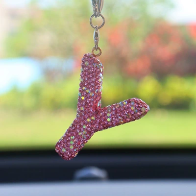 Pendant Car Interior Pendant High-End: Car hanging - y-letter-car-pendant-pink