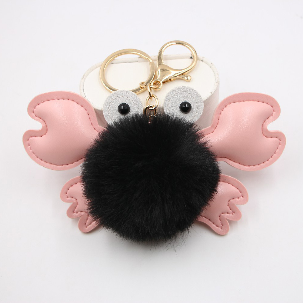 Original Cross-border Crab Hair Ball Bag Small Pendant Key Chain School Bag Accessories Wallet Small Pendant display picture 6