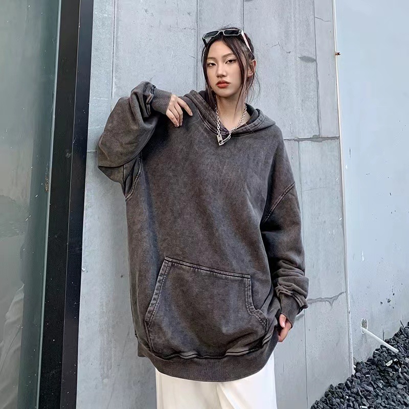 Comercio exterior transfronterizo pesado de algodón lavado con agua para hacer viejas camisetas marca de moda ocio retro molino de piedra frito copo de nieve ropa de hombre adolescente