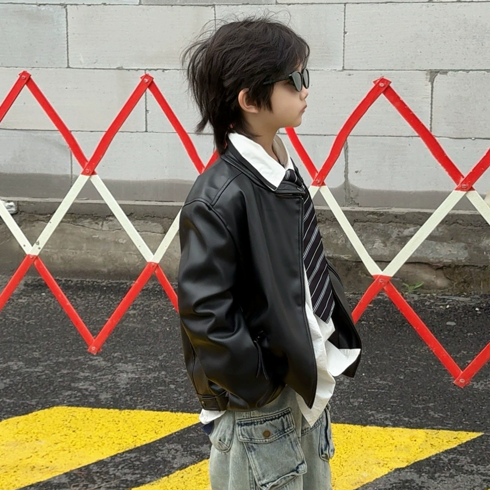 Spring children's polyurethane jacket for boys, western style