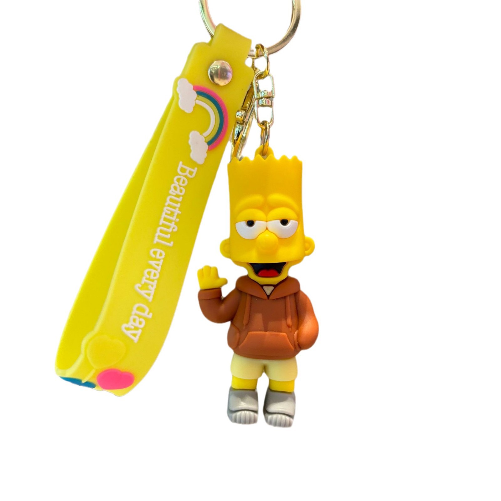 Simpsons caricatura de silicona muñecas lindas colgantes agarrador muñeca bolsos colgantes llaveros regalos