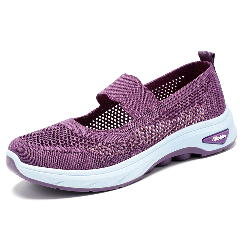 Zapatos de mujer verano volando tejido transpirable madre zapatos casuales cómodos de suela blanda zapatos zapatos de malla livianos de todo fósforo para mujer al por mayor