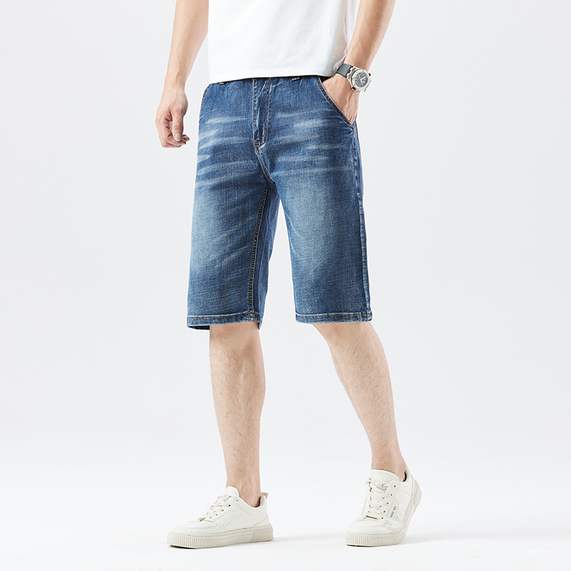 Extra Large size middle-aged Denim shorts men's summer summer thin dad wear fat plus size Middle pants breeches