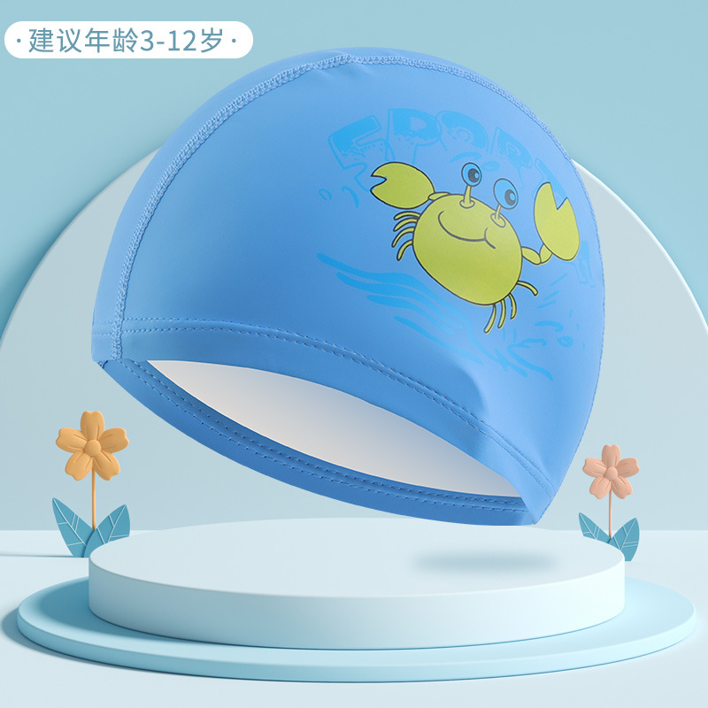 Gorro de natación para niños de dibujos animados lindo de estilo explosivo, protección auditiva impermeable cómoda, equipo de natación sin cabeza, gorro de natación profesional al por mayor