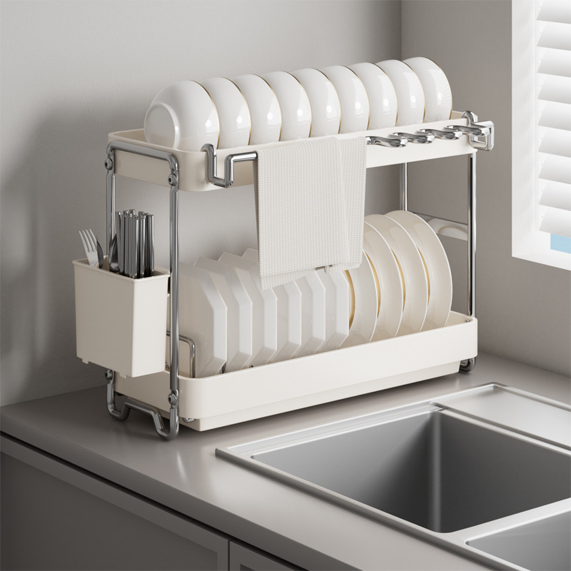 不鏽鋼碗筷瀝水架碗盤架餐具收納廚房置物架抹布碗碟瀝水晾碗架