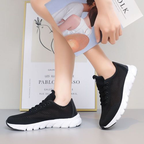 Large size sneakers women's shoes summer hollow-out white shoes ultra-light mesh running shoes ladies' mesh