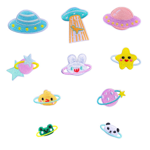 City Spring New Promotion Cute Cartoon Animal Head Flying Butterfly Series Embroidery Fabric Patch Bag DIY Decorative Patch