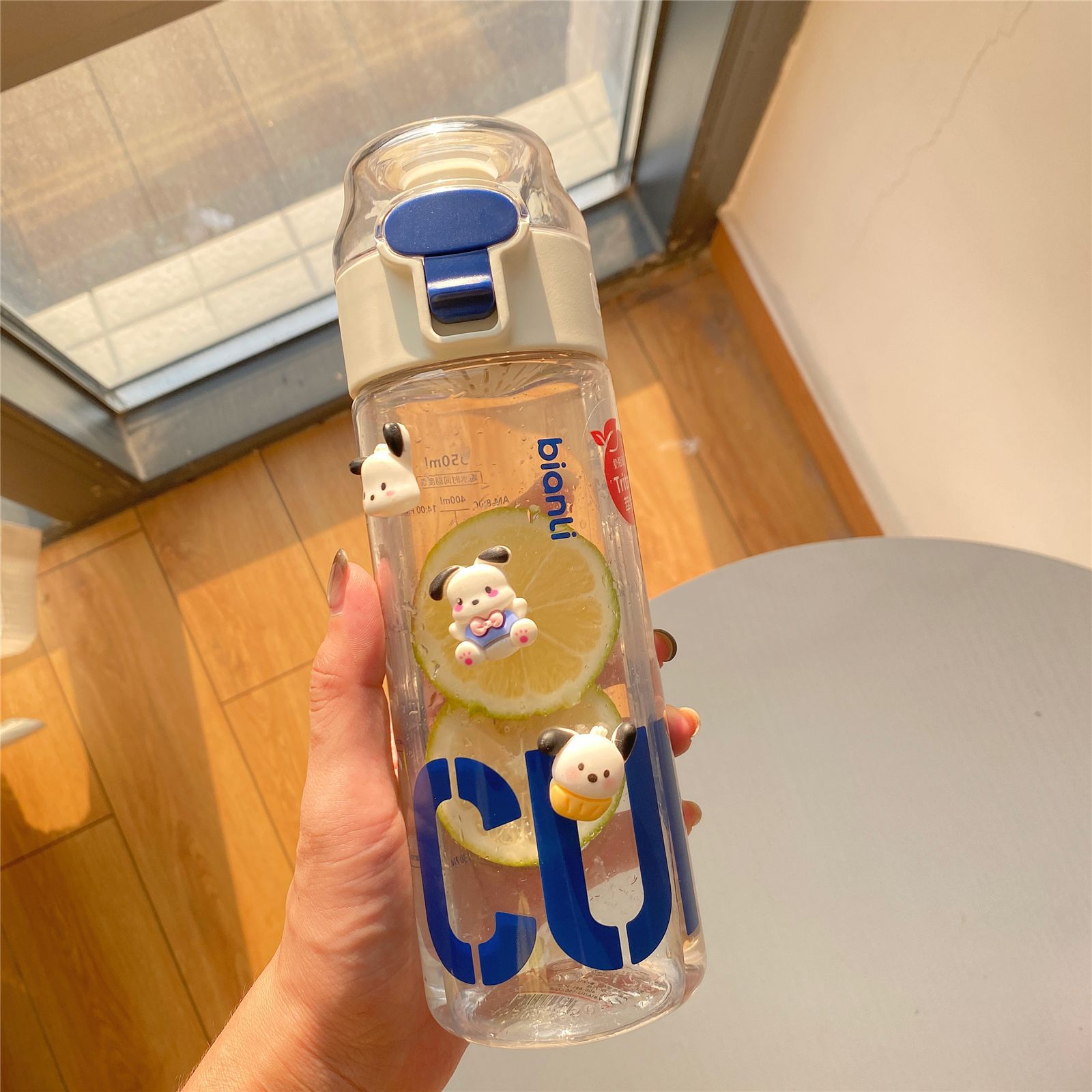 Sanrio taza de agua niñas estudiante de alta apariencia taza de plástico tritan alta temperatura resistente verano lindo niños taza de agua