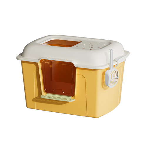 Newly launched large loaf cat litter box, extra large semi-enclosed heightened cat toilet, anti-splash cat litter box wholesale