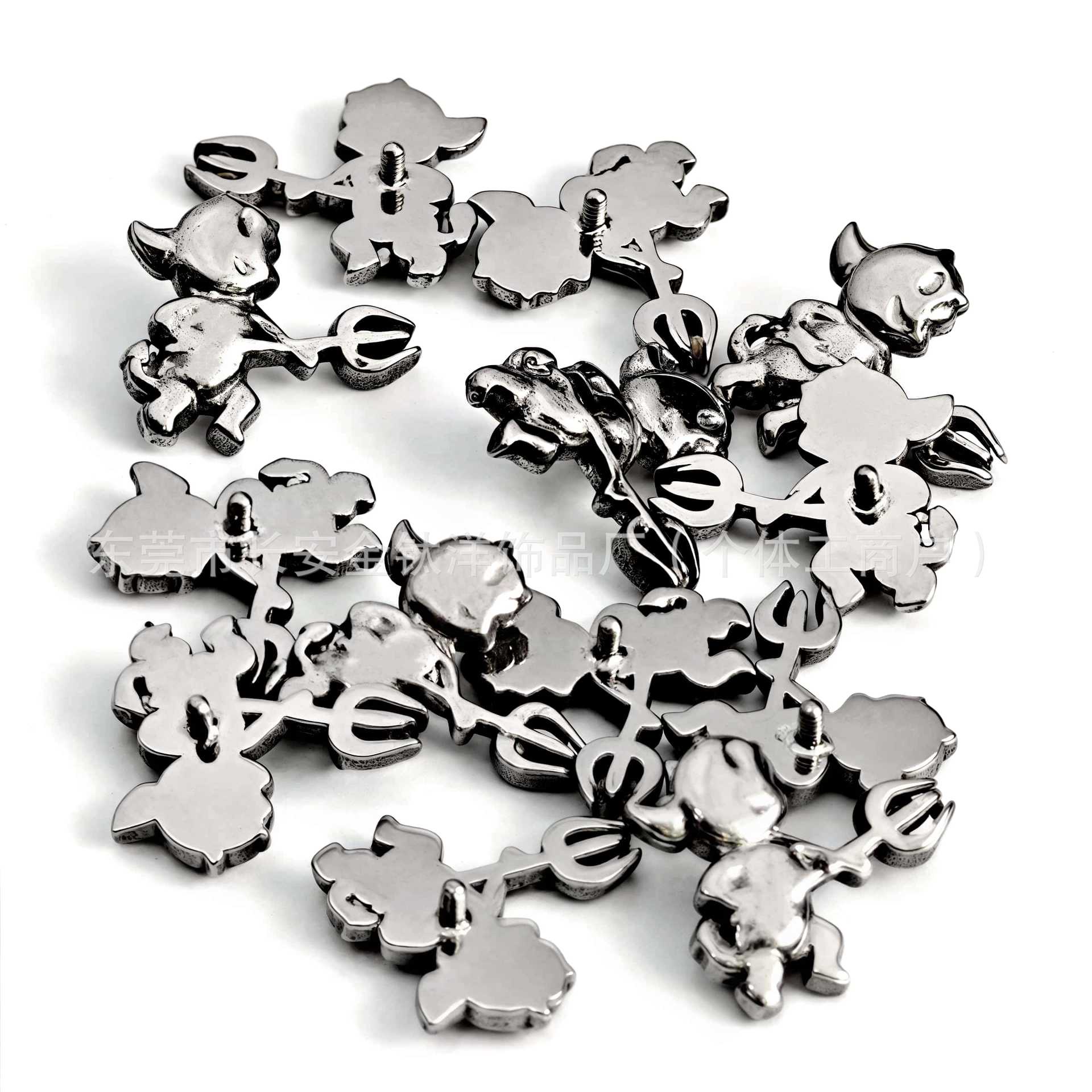 F136 Titanium Little Devil Trident Ear Stud Nose Stud Ear Bone Stud G23 Titanium Alloy Body Piercing Jewelry Cochlear Stud detail image 7