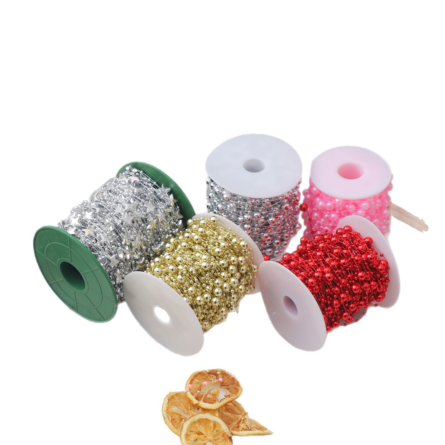 Navidad de siete colores cordier cadena de perlas cadena de perlas accesorios flores decorativas paquete de flores joyas DIY