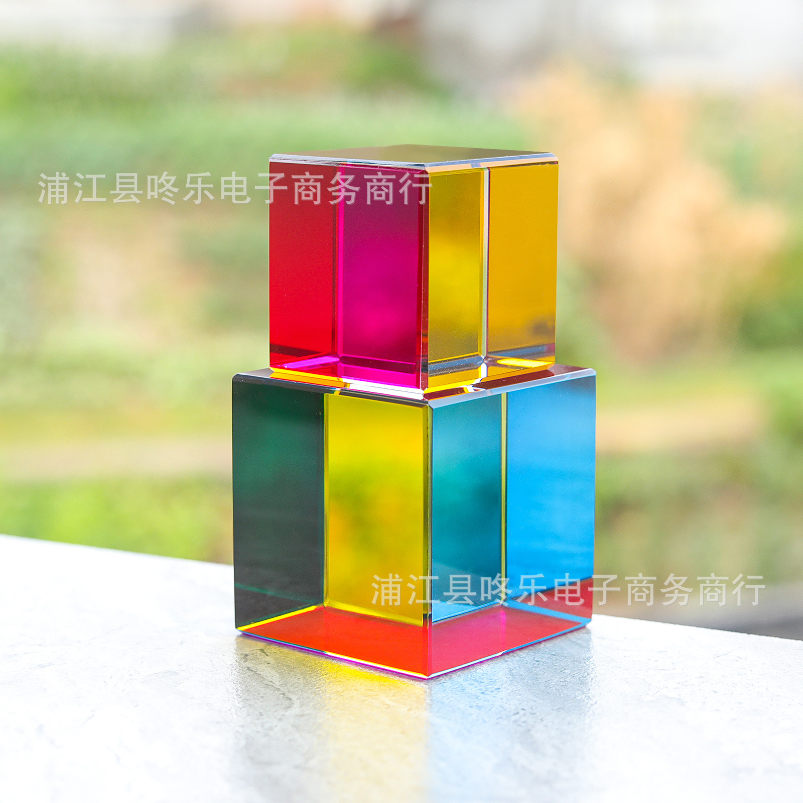 Cristal transfronterizo decoración cuadrada de color decoración de la casa modelo de artefactos de cubo de color lente de cámara foto de cambio de color