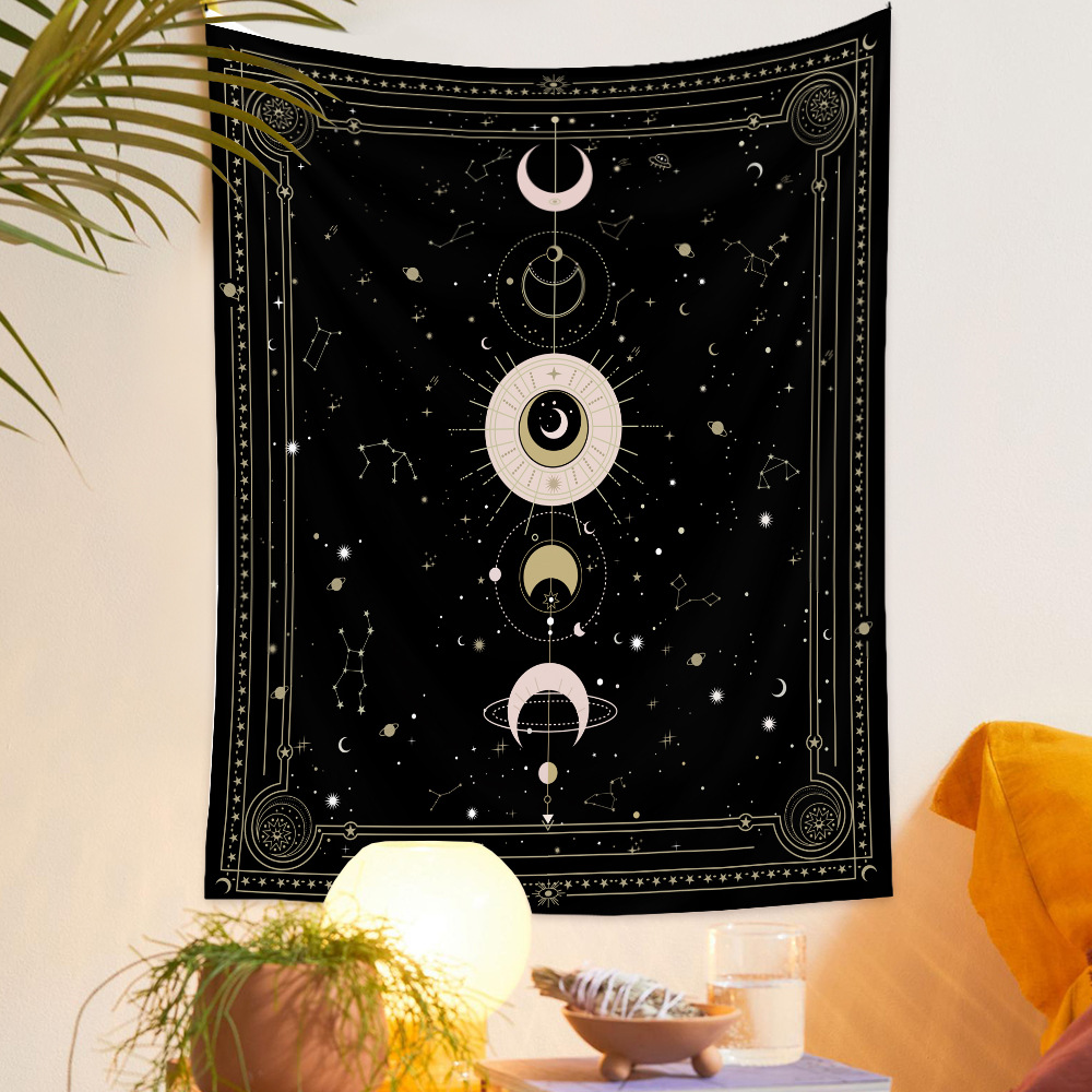 Bohemian Style Psychedelic Moon Phase Diagram Tapestry Wholesale Nihaojewelry display picture 9