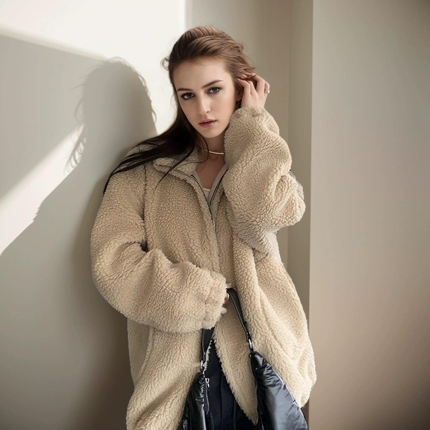 Трансграничный 2024 новый осенний и зимний нишевый дизайн чувство кашемира пальто повседневное дикое свободное пальто для внешней торговли