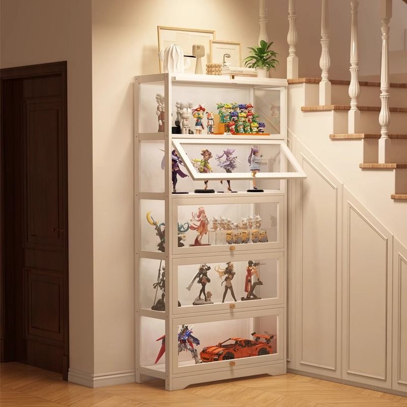 透明亚克力透明防尘柜手办模型展示柜玩具盲盒收纳公仔陈列架落地