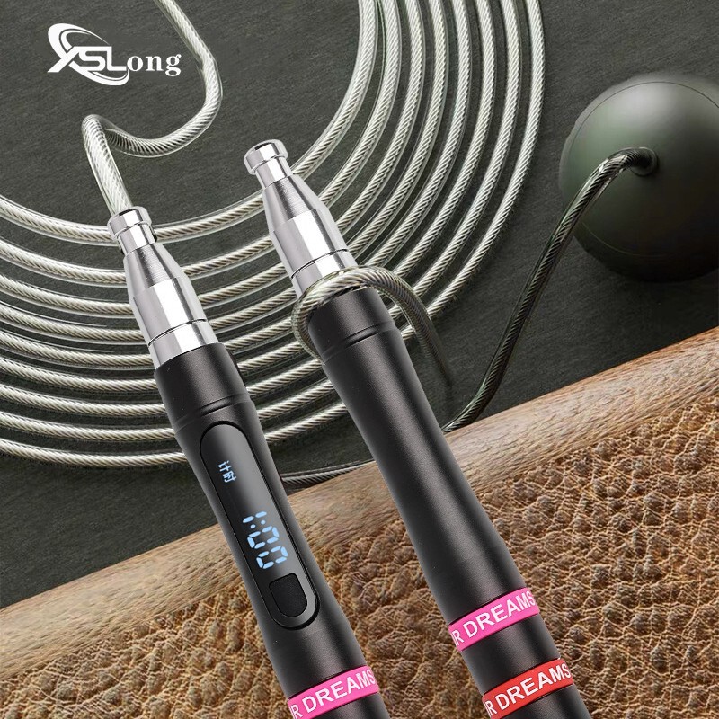 Precise intelligent timing counting racing rope skipping double bearing adult students professional fitness exercise aluminum alloy rope skipping