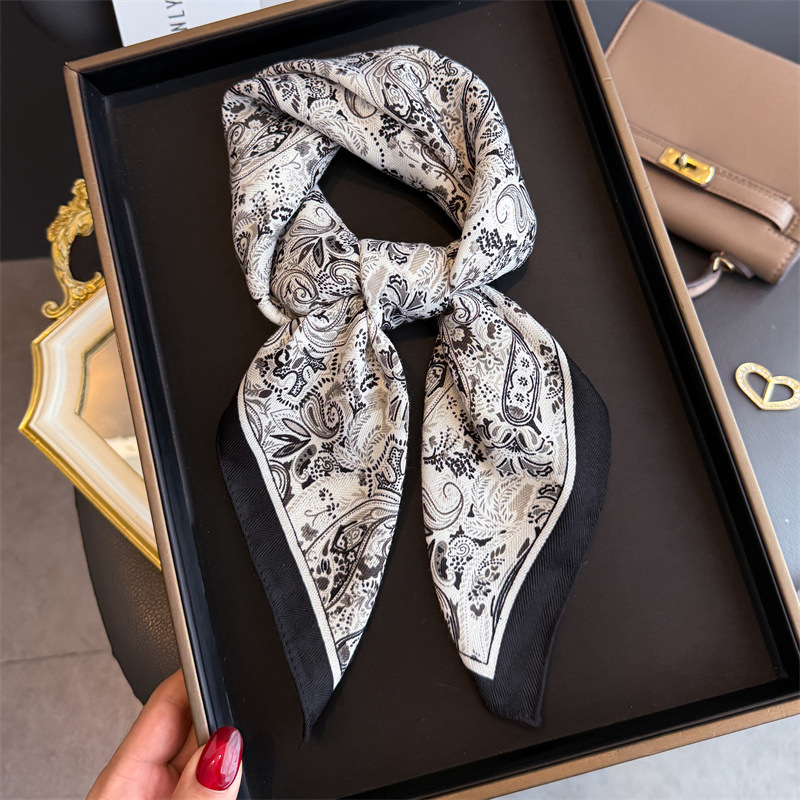 Luxury Herringbone Square Scarf Silk-like Velvet Shawl For Women_voghion.com
